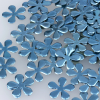 Стразы-металл россыпь 11mm цветок голубой (1400 шт)